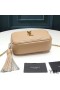 Yves Saint Laurent Mini Lou Camera Bag In Textured Matelasse Leather Apricot/Gold