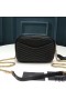 Yves Saint Laurent Mini Lou Camera Bag In Textured Matelasse Leather Black/Gold