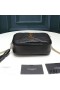 Yves Saint Laurent Mini Lou Camera Bag In Textured Matelasse Leather Black/Gold