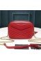 Yves Saint Laurent Mini Lou Camera Bag In Textured Matelasse Leather Red/Gold