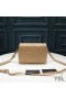 Yves Saint Laurent Mini Loulou Toy Bag In Y Matelasse Leather Apricot/Silver