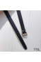 Yves Saint Laurent Monogram Belt With Square Buckle In Smooth Leather Black/Silver