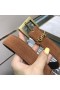 Yves Saint Laurent Monogram Belt With Square Buckle In Suede Brown/Gold