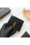 Yves Saint Laurent Monogram Card Case In Crocodile Embossed Leather Black/Gold