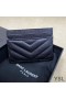 Yves Saint Laurent Monogram Card Case In Grained Matelasse Leather Black/Gold