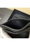 Yves Saint Laurent Monogram Card Case In Grained Matelasse Leather Black/Gold