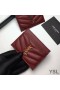 Yves Saint Laurent Monogram Card Case In Grained Matelasse Leather Burgundy/Gold