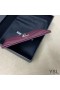 Yves Saint Laurent Monogram Card Case In Grained Matelasse Leather Purple/Silver
