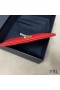 Yves Saint Laurent Monogram Card Case In Grained Matelasse Leather Red/Gold