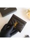 Yves Saint Laurent Monogram Card Case In Matelasse Lambskin Black/Gold