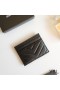 Yves Saint Laurent Monogram Card Case In Matelasse Lambskin Black/Gold