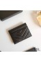 Yves Saint Laurent Monogram Card Case In Matelasse Lambskin Black/Silver