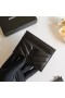 Yves Saint Laurent Monogram Card Case In Matelasse Lambskin Black