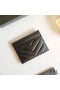 Yves Saint Laurent Monogram Card Case In Matelasse Lambskin Black
