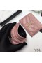 Yves Saint Laurent Monogram Card Case In Matelasse Lambskin Pink/Silver