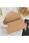 Yves Saint Laurent Monogram Chain Wallet In Grained Matelasse Leather Apricot/Gold
