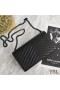 Yves Saint Laurent Monogram Chain Wallet In Grained Matelasse Leather Black