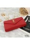 Yves Saint Laurent Monogram Chain Wallet In Grained Matelasse Leather Red/Gold