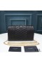 Yves Saint Laurent Monogram Chain Wallet In Mixed Grained Matelasse Leather Black/Gold