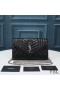 Yves Saint Laurent Monogram Chain Wallet In Mixed Grained Matelasse Leather Black/Silver