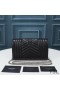 Yves Saint Laurent Monogram Chain Wallet In Mixed Grained Matelasse Leather Black/Silver