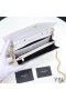 Yves Saint Laurent Monogram Chain Wallet In Mixed Grained Matelasse Leather White/Gold