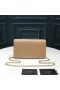 Yves Saint Laurent Monogram Chain Wallet In Textured Matelasse Leather Apricot/Gold