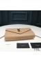 Yves Saint Laurent Monogram Chain Wallet In Textured Matelasse Leather Apricot/Gold