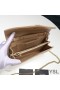 Yves Saint Laurent Monogram Chain Wallet In Textured Matelasse Leather Apricot/Gold