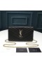 Yves Saint Laurent Monogram Chain Wallet In Textured Matelasse Leather Black/Gold
