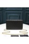 Yves Saint Laurent Monogram Chain Wallet In Textured Matelasse Leather Black/Gold
