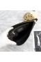 Yves Saint Laurent Monogram Clutch In Matelasse Leather Black/Gold