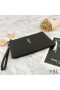 Yves Saint Laurent Monogram Clutch In Matelasse Leather Black/Silver