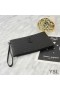 Yves Saint Laurent Monogram Clutch In Matelasse Leather Black