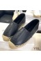 Yves Saint Laurent Monogram Espadrilles In Lambskin Black