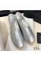 Yves Saint Laurent Monogram Espadrilles In Lambskin Silver