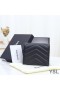 Yves Saint Laurent Monogram Flap Card Case In Grained Matelasse Leather Black/Gold