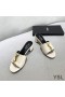 Yves Saint Laurent Monogram Heeled Slides In Calf Leather White