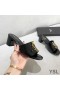 Yves Saint Laurent Monogram Heeled Slides In Patent Leather Black