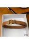 Yves Saint Laurent Monogram Narrow Belt With Square Buckle In Nappa Leather Brown/Gold