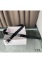 Yves Saint Laurent Monogram Narrow Belt With Square Buckle In Patent Leather Black/Silver