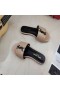 Yves Saint Laurent Monogram Slides In Matelasse Patent Leather Beige