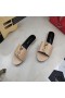 Yves Saint Laurent Monogram Slides In Patent Leather Beige