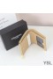 Yves Saint Laurent Monogram Zipped Bifold Card Case In Grained Matelasse Leather Apricot/Gold