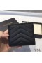 Yves Saint Laurent Monogram Zipped Bifold Card Case In Grained Matelasse Leather Black/Gold