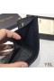 Yves Saint Laurent Monogram Zipped Bifold Card Case In Grained Matelasse Leather Black/Gold