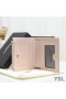Yves Saint Laurent Monogram Zipped Bifold Card Case In Grained Matelasse Leather Pink/Gold