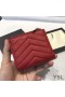 Yves Saint Laurent Monogram Zipped Bifold Card Case In Grained Matelasse Leather Red/Gold