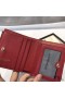 Yves Saint Laurent Monogram Zipped Bifold Card Case In Grained Matelasse Leather Red/Gold