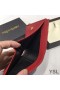 Yves Saint Laurent Monogram Zipped Bifold Card Case In Grained Matelasse Leather Red/Gold